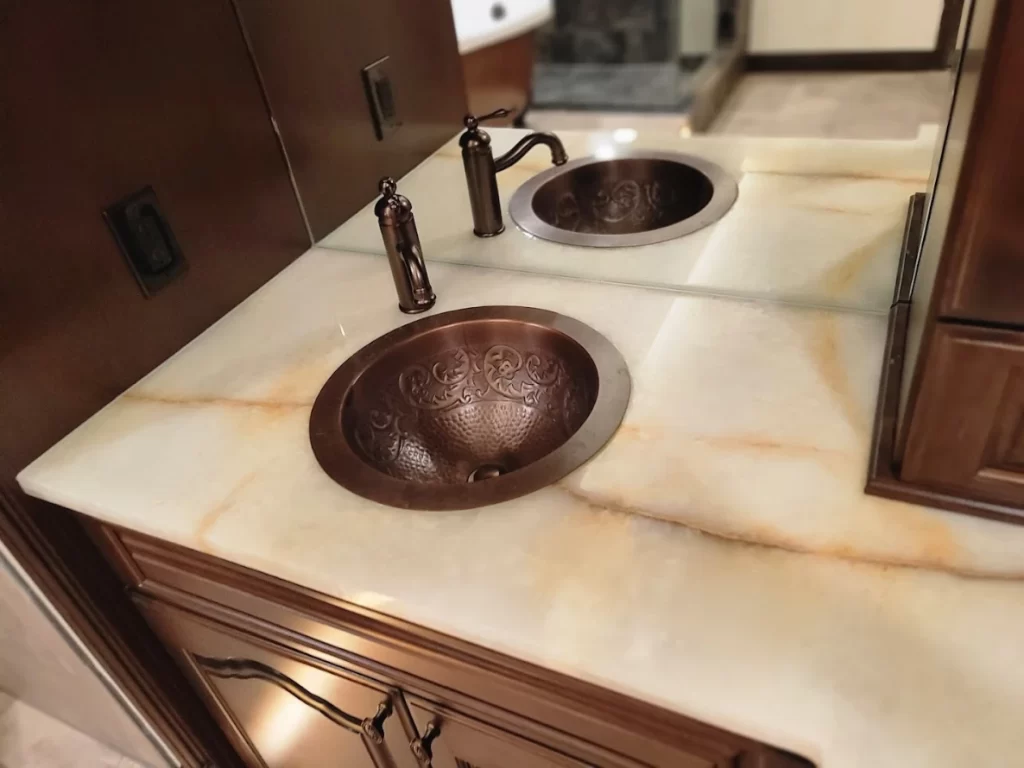 A clean bathroom sink